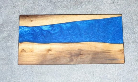 4' Walnut Royal Blue Epoxy River Tabletop